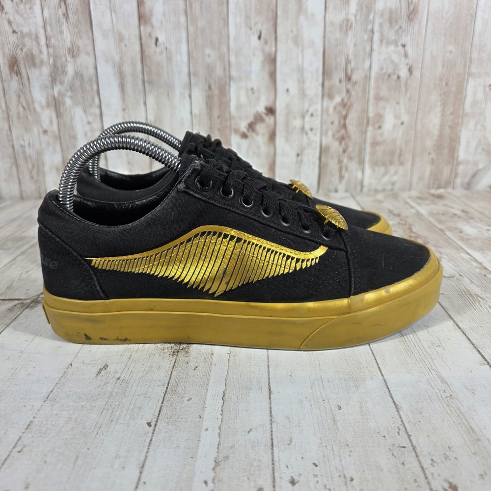 Vans Old Skool Harry Potter Golden Snitch Black Gold Sneakers Womens 8 Mens 6.5